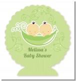 Twins Two Peas in a Pod Asian - Personalized Baby Shower Centerpiece Stand