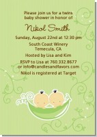 Twins Two Peas in a Pod Asian - Baby Shower Invitations