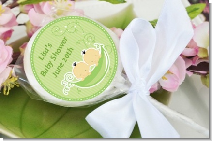 Twins Two Peas in a Pod Asian Two Boys - Personalized Baby Shower Lollipop Favors