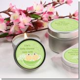 Twins Two Peas in a Pod Asian Two Girls - Baby Shower Candle Favors