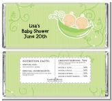 Twins Two Peas in a Pod Caucasian - Personalized Baby Shower Candy Bar Wrappers