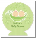 Twins Two Peas in a Pod Caucasian - Personalized Baby Shower Centerpiece Stand