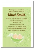 Twins Two Peas in a Pod Caucasian - Baby Shower Petite Invitations