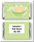 Twins Two Peas in a Pod Caucasian Two Boys - Personalized Baby Shower Mini Candy Bar Wrappers