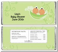 Twins Two Peas in a Pod Hispanic - Personalized Baby Shower Candy Bar Wrappers