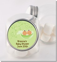 Twins Two Peas in a Pod Hispanic - Personalized Baby Shower Candy Jar