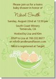 Twins Two Peas in a Pod Caucasian - Baby Shower Invitations