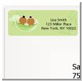 Twins Two Peas in a Pod African American - Baby Shower Return Address Labels thumbnail