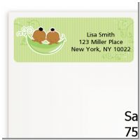 Twins Two Peas in a Pod African American - Baby Shower Return Address Labels