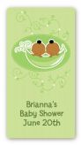 Twins Two Peas in a Pod African American - Custom Rectangle Baby Shower Sticker/Labels