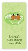 Twins Two Peas in a Pod African American - Custom Rectangle Baby Shower Sticker/Labels