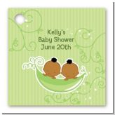 Twins Two Peas in a Pod African American - Personalized Baby Shower Card Stock Favor Tags