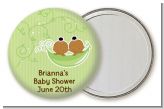 Twins Two Peas in a Pod African American - Personalized Baby Shower Pocket Mirror Favors