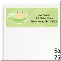 Twins Two Peas in a Pod Asian - Baby Shower Return Address Labels
