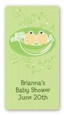 Twins Two Peas in a Pod Asian - Custom Rectangle Baby Shower Sticker/Labels