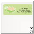 Twins Two Peas in a Pod Caucasian - Baby Shower Return Address Labels thumbnail