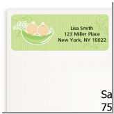 Twins Two Peas in a Pod Caucasian - Baby Shower Return Address Labels