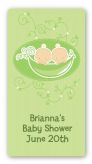 Twins Two Peas in a Pod Caucasian - Custom Rectangle Baby Shower Sticker/Labels