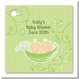 Twins Two Peas in a Pod Caucasian - Personalized Baby Shower Card Stock Favor Tags