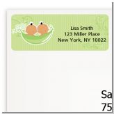 Twins Two Peas in a Pod Hispanic - Baby Shower Return Address Labels