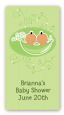 Twins Two Peas in a Pod Hispanic - Custom Rectangle Baby Shower Sticker/Labels thumbnail