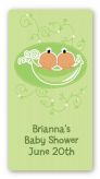 Twins Two Peas in a Pod Hispanic - Custom Rectangle Baby Shower Sticker/Labels