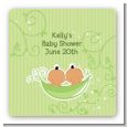 Twins Two Peas in a Pod Hispanic - Square Personalized Baby Shower Sticker Labels thumbnail