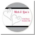 Hearts - Round Personalized Bridal Shower Sticker Labels thumbnail