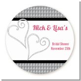 Hearts - Round Personalized Bridal Shower Sticker Labels Hearts - Round Personalized Bridal Shower Sticker Labels