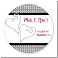 Hearts - Round Personalized Bridal Shower Sticker Labels