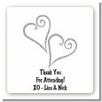 Hearts - Square Personalized Bridal Shower Sticker Labels thumbnail