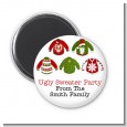 Ugly Sweater Party - Personalized Christmas Magnet Favors thumbnail