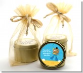 Under the Sea African American Baby Boy Snorkeling - Baby Shower Gold Tin Candle Favors