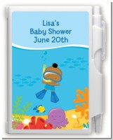 Under the Sea African American Baby Boy Snorkeling - Baby Shower Personalized Notebook Favor