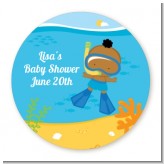 Under the Sea African American Baby Boy Snorkeling - Personalized Baby Shower Table Confetti