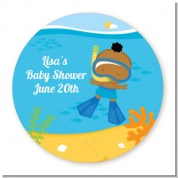Under the Sea African American Baby Boy Snorkeling - Personalized Baby Shower Table Confetti