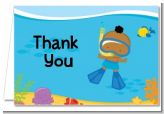 Under the Sea African American Baby Boy Snorkeling - Baby Shower Thank You Cards