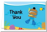 Under the Sea African American Baby Boy Snorkeling - Baby Shower Thank You Cards