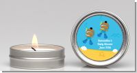 Under the Sea African American Baby Boy Twins Snorkeling - Baby Shower Candle Favors