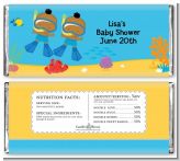 Under the Sea African American Baby Boy Twins Snorkeling - Personalized Baby Shower Candy Bar Wrappers