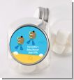 Under the Sea African American Baby Boy Twins Snorkeling - Personalized Baby Shower Candy Jar thumbnail