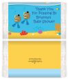 Under the Sea African American Baby Boy Twins Snorkeling - Personalized Popcorn Wrapper Baby Shower Favors thumbnail