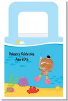 Under the Sea African American Baby Girl Snorkeling - Personalized Baby Shower Favor Boxes