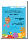 Under the Sea African American Baby Girl Snorkeling - Baby Shower Petite Invitations