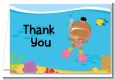 Under the Sea African American Baby Girl Snorkeling - Baby Shower Thank You Cards thumbnail