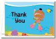 Under the Sea African American Baby Girl Snorkeling - Baby Shower Thank You Cards thumbnail