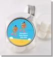 Under the Sea African American Baby Girl Twins Snorkeling - Personalized Baby Shower Candy Jar thumbnail