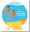 Under the Sea African American Baby Girl Twins Snorkeling - Personalized Baby Shower Centerpiece Stand thumbnail