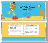Under the Sea African American Baby Snorkeling - Personalized Baby Shower Candy Bar Wrappers