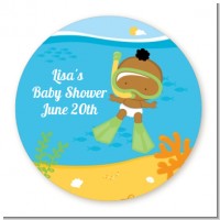 Under the Sea African American Baby Snorkeling - Personalized Baby Shower Table Confetti